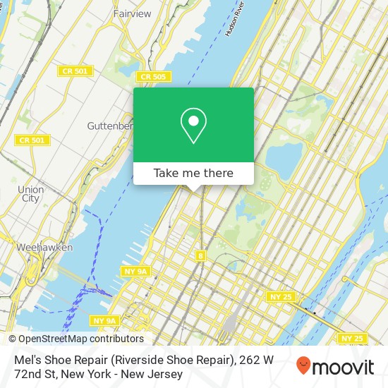 Mel's Shoe Repair (Riverside Shoe Repair), 262 W 72nd St map