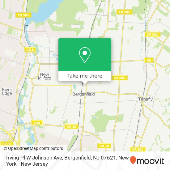 Mapa de Irving Pl W Johnson Ave, Bergenfield, NJ 07621