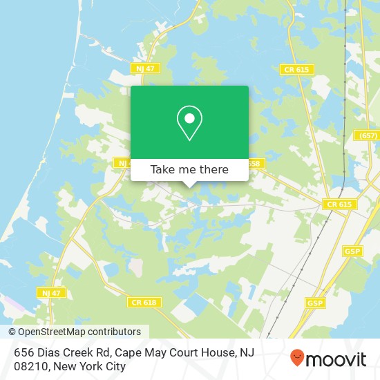 656 Dias Creek Rd, Cape May Court House, NJ 08210 map