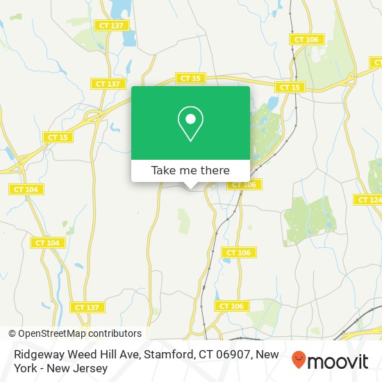 Mapa de Ridgeway Weed Hill Ave, Stamford, CT 06907