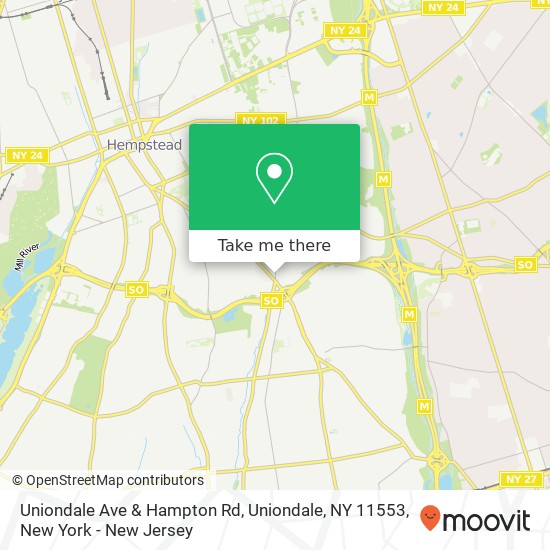 Mapa de Uniondale Ave & Hampton Rd, Uniondale, NY 11553