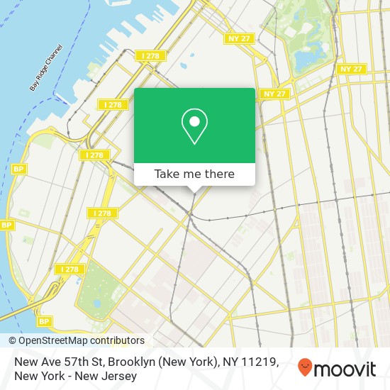 Mapa de New Ave 57th St, Brooklyn (New York), NY 11219