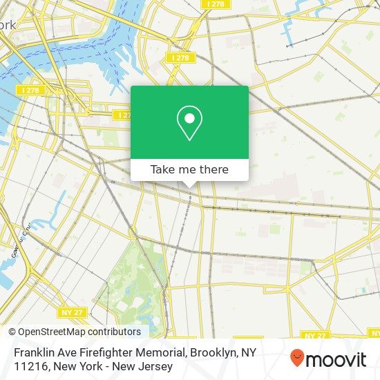 Mapa de Franklin Ave Firefighter Memorial, Brooklyn, NY 11216