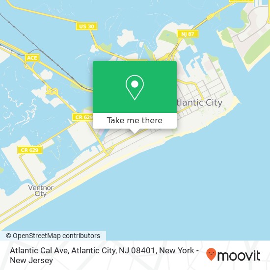 Mapa de Atlantic Cal Ave, Atlantic City, NJ 08401