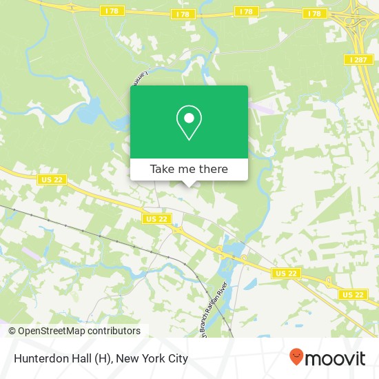 Mapa de Hunterdon Hall