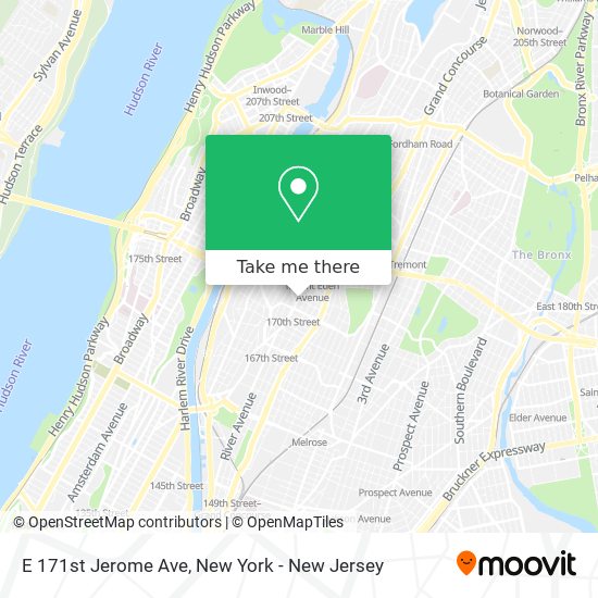 E 171st Jerome Ave map