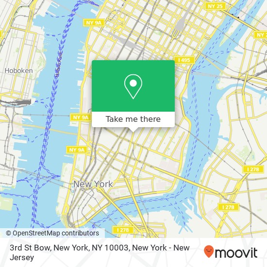 3rd St Bow, New York, NY 10003 map