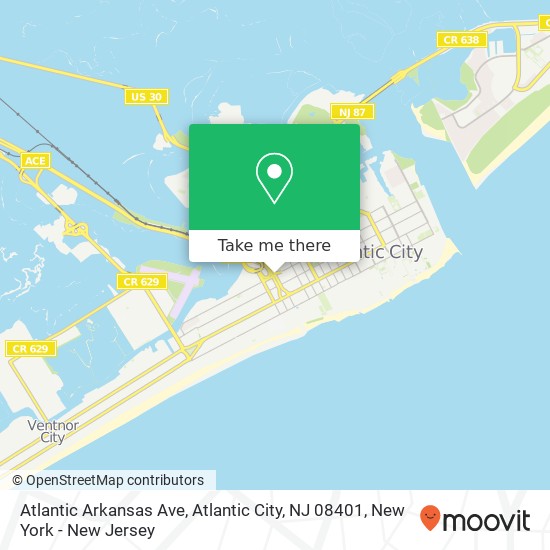 Mapa de Atlantic Arkansas Ave, Atlantic City, NJ 08401