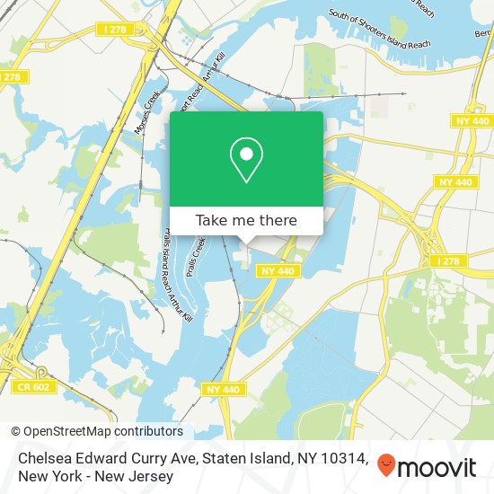 Mapa de Chelsea Edward Curry Ave, Staten Island, NY 10314