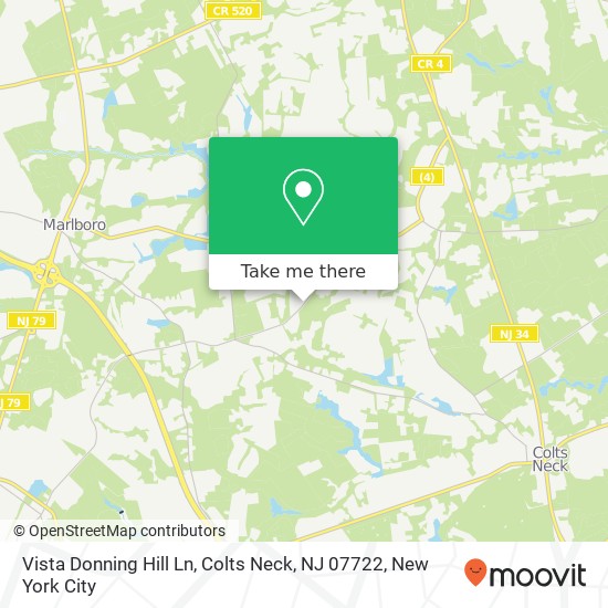 Mapa de Vista Donning Hill Ln, Colts Neck, NJ 07722