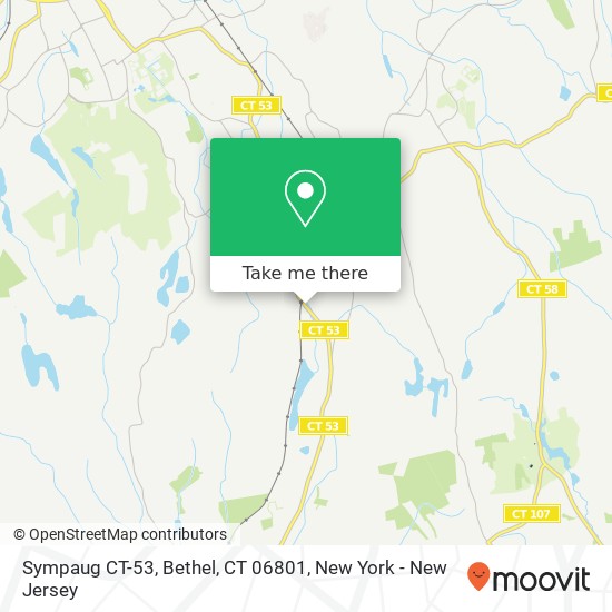 Mapa de Sympaug CT-53, Bethel, CT 06801