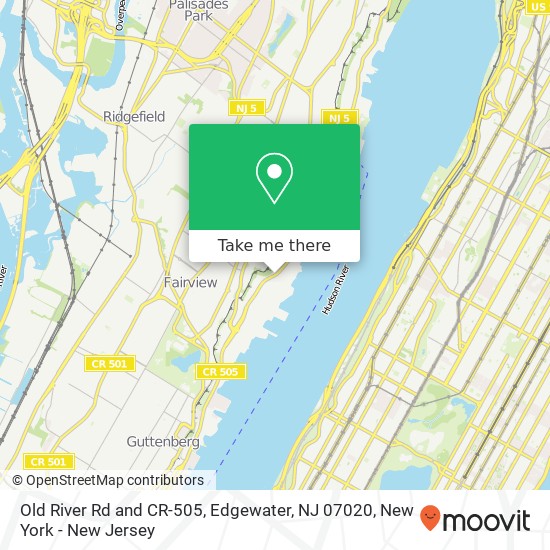 Old River Rd and CR-505, Edgewater, NJ 07020 map