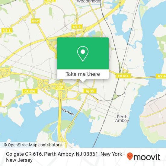 Mapa de Colgate CR-616, Perth Amboy, NJ 08861