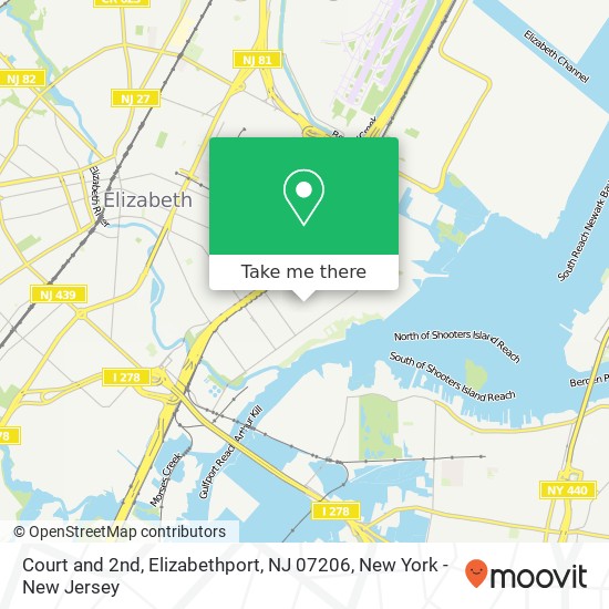 Court and 2nd, Elizabethport, NJ 07206 map