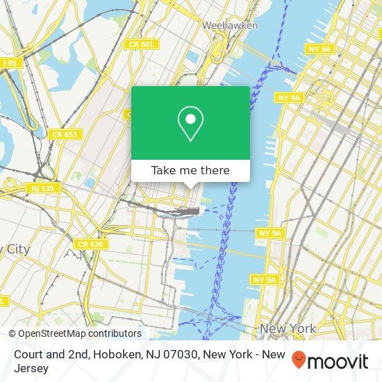 Court and 2nd, Hoboken, NJ 07030 map
