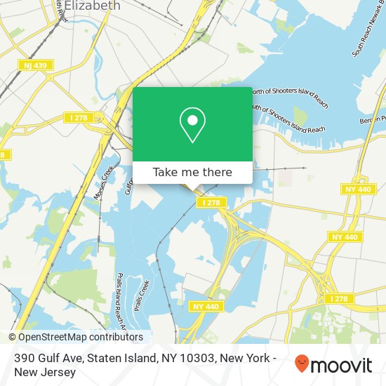 Mapa de 390 Gulf Ave, Staten Island, NY 10303
