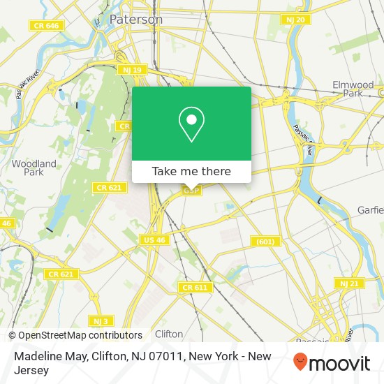 Madeline May, Clifton, NJ 07011 map