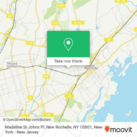 Madeline St Johns Pl, New Rochelle, NY 10801 map