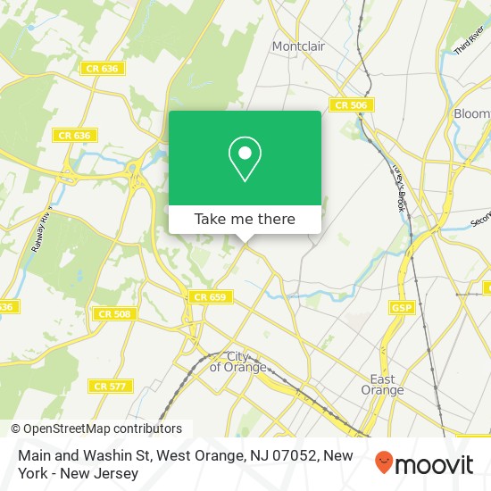 Mapa de Main and Washin St, West Orange, NJ 07052