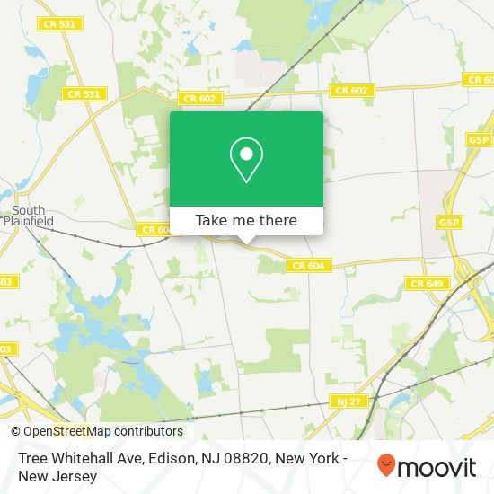 Mapa de Tree Whitehall Ave, Edison, NJ 08820