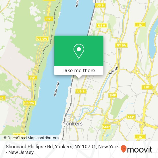 Mapa de Shonnard Phillipse Rd, Yonkers, NY 10701