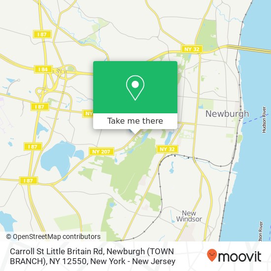 Mapa de Carroll St Little Britain Rd, Newburgh (TOWN BRANCH), NY 12550