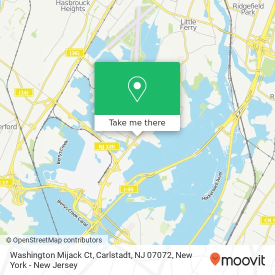 Mapa de Washington Mijack Ct, Carlstadt, NJ 07072