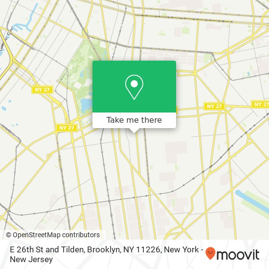 Mapa de E 26th St and Tilden, Brooklyn, NY 11226