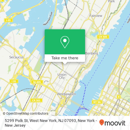 Mapa de 5299 Polk St, West New York, NJ 07093