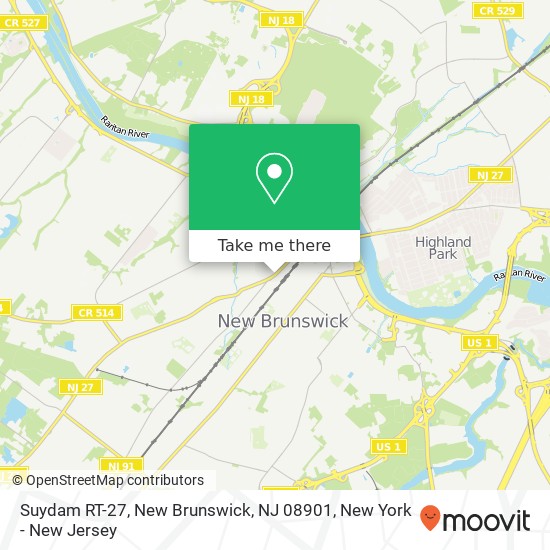 Mapa de Suydam RT-27, New Brunswick, NJ 08901