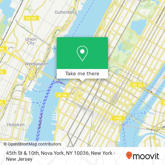 45th St & 10th, Nova York, NY 10036 map