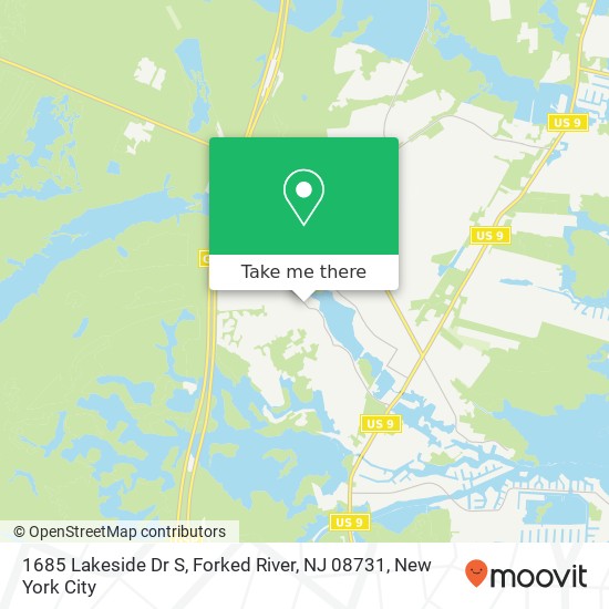 Mapa de 1685 Lakeside Dr S, Forked River, NJ 08731
