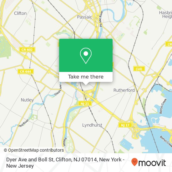 Dyer Ave and Boll St, Clifton, NJ 07014 map
