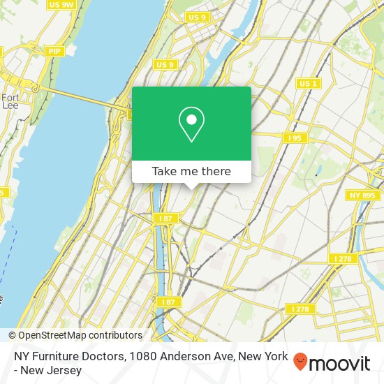 Mapa de NY Furniture Doctors, 1080 Anderson Ave