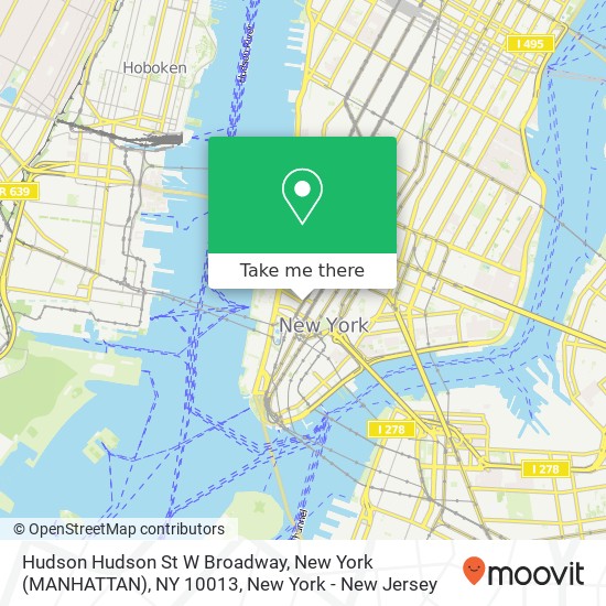 Mapa de Hudson Hudson St W Broadway, New York (MANHATTAN), NY 10013