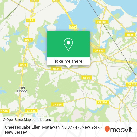 Mapa de Cheesequake Ellen, Matawan, NJ 07747
