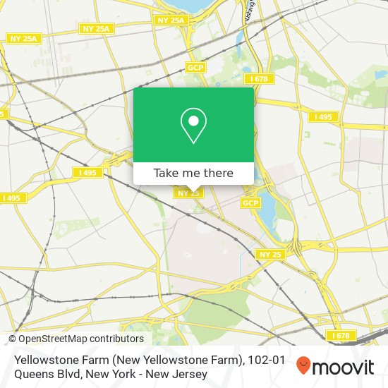 Mapa de Yellowstone Farm (New Yellowstone Farm), 102-01 Queens Blvd