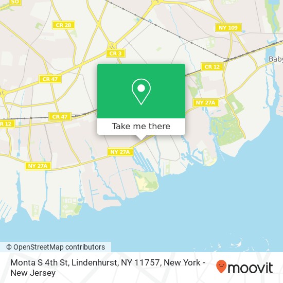 Mapa de Monta S 4th St, Lindenhurst, NY 11757