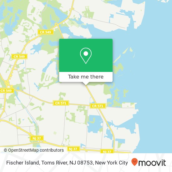 Mapa de Fischer Island, Toms River, NJ 08753