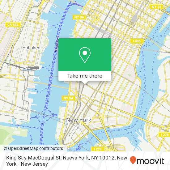 Mapa de King St y MacDougal St, Nueva York, NY 10012