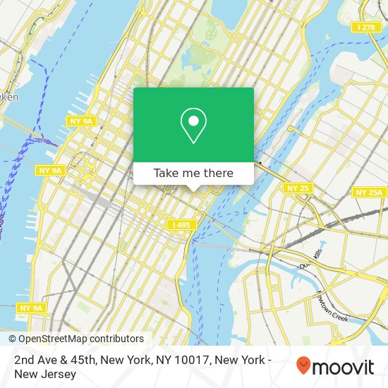 Mapa de 2nd Ave & 45th, New York, NY 10017