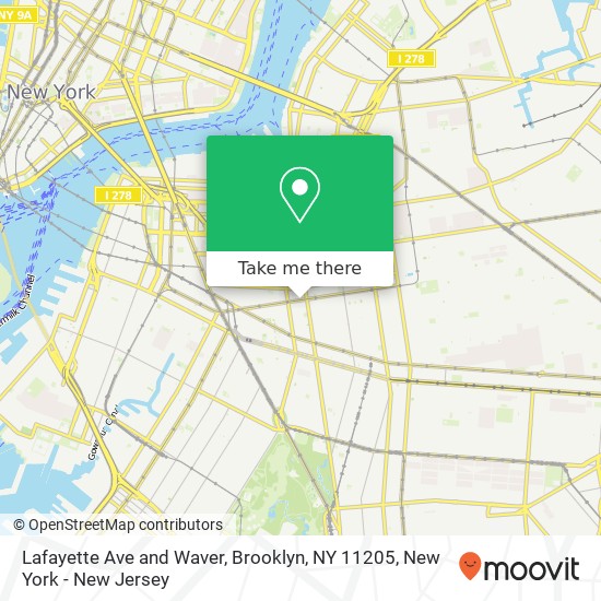 Mapa de Lafayette Ave and Waver, Brooklyn, NY 11205