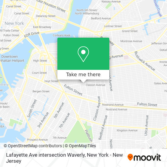 Lafayette Ave intersection Waverly map