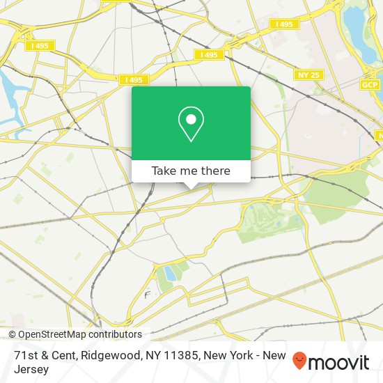 Mapa de 71st & Cent, Ridgewood, NY 11385