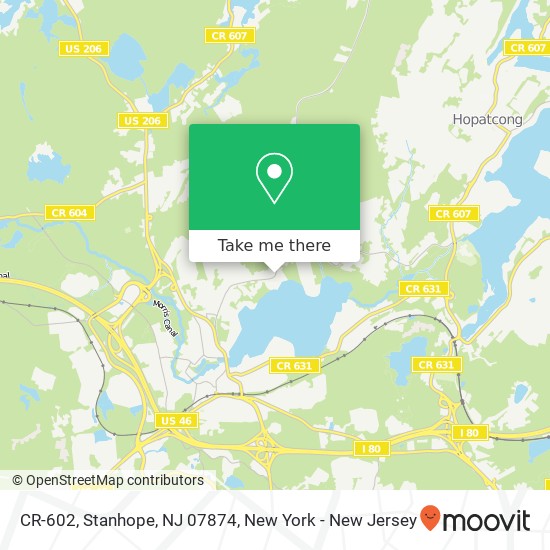 Mapa de CR-602, Stanhope, NJ 07874