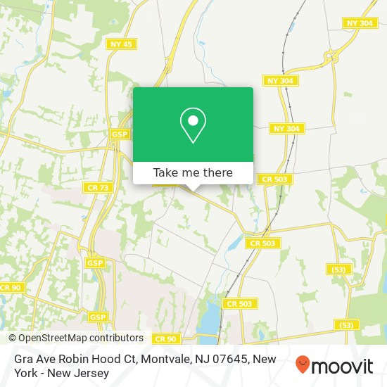 Mapa de Gra Ave Robin Hood Ct, Montvale, NJ 07645
