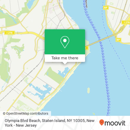 Mapa de Olympia Blvd Beach, Staten Island, NY 10305
