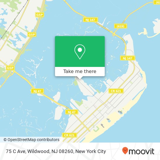 Mapa de 75 C Ave, Wildwood, NJ 08260