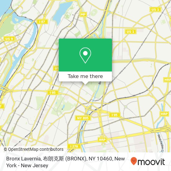 Mapa de Bronx Lavernia, 布朗克斯 (BRONX), NY 10460