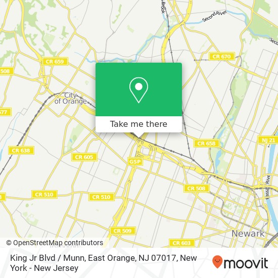 King Jr Blvd / Munn, East Orange, NJ 07017 map